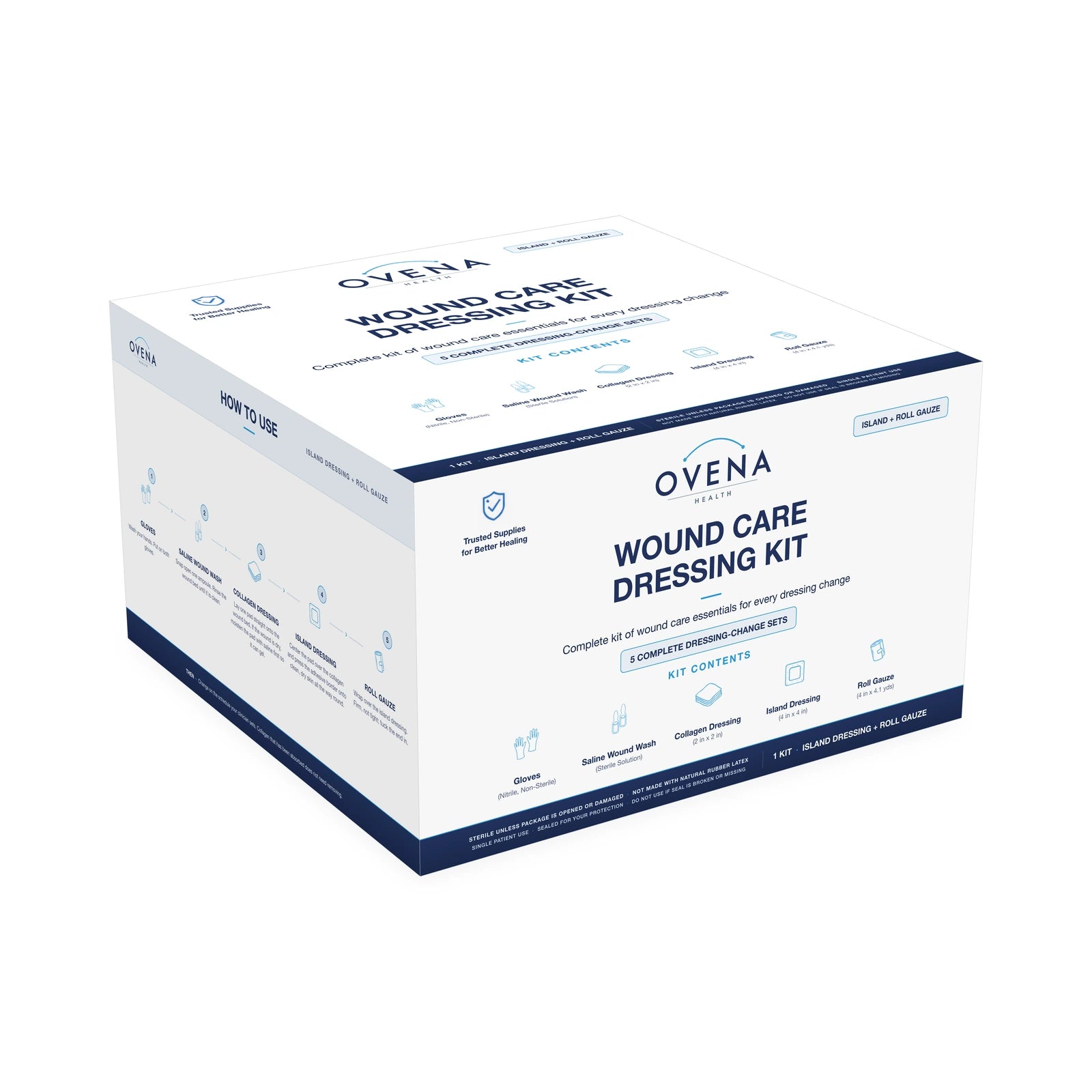 Dressing-change essentials, organized in one box.