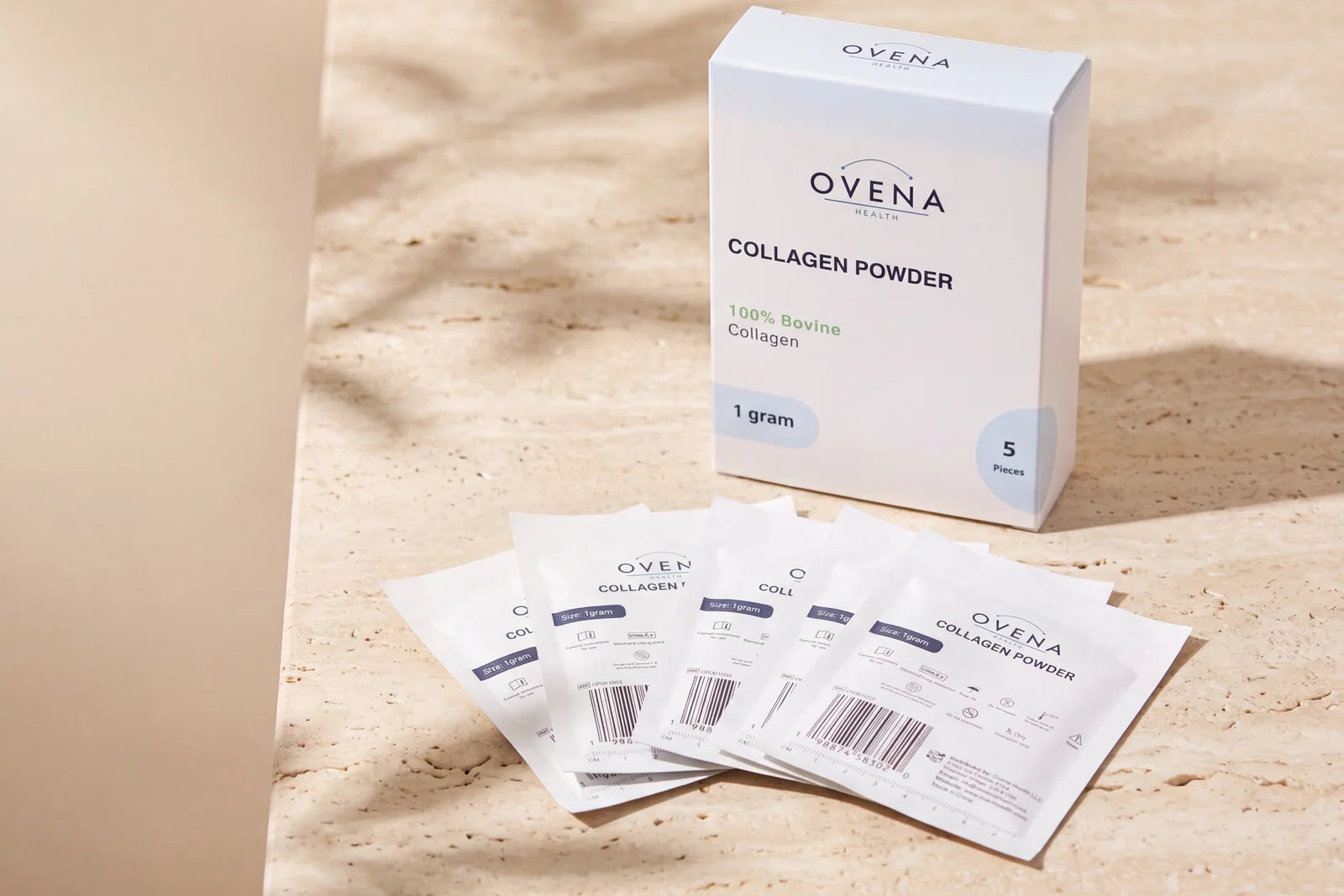 Five single-use sachets, one gram each.